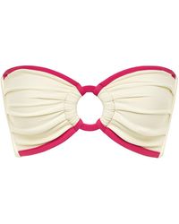 Montce - Neutrals Cream Raspberry Binded Tori Ties Bandeau Bikini Top - Lyst