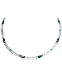 Rachel Nathan - Mini Beaded: Opalite & Santa Maria Aquamarine Necklace - Lyst