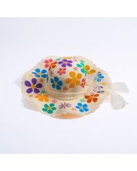 Heartfelt Layers - Hand Painted Floral Straw Sun Hat – Colorful Flower Summer Beach Headwear - Lyst