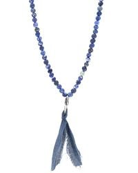 Anchor and Crew - Sodalite Luke, Stone & Cotton Voile Skinny Necklace X Wrap Bracelet - Lyst