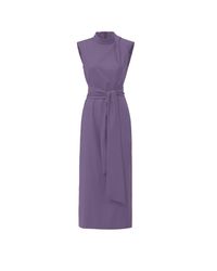 Julia Allert - Designer Long Dress With Mock Neck Solid Pale Violet - Lyst