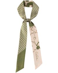 Lost Pattern - Floral Houndstooth Silk Skinny Scarf - Lyst