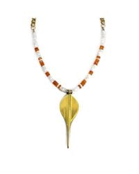 Rachel Nathan - Carnelian & Mother Of Pearl & Sting Ray Necklace - Lyst