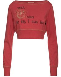 Conquista - Dark Crop Print Top With Applique Detail - Lyst