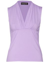 Conquista - Draped V-Neck Sleeveless Top - Lyst
