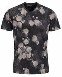 lords of harlech - Maze Lans Floral Stretch Cotton V-Neck Tee - Lyst