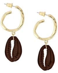 Adriana Pappas Designs - Hammered Hoop Shell Drops - Lyst