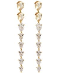 SALLY SKOUFIS - Pure Drop Earrings With Rutile & Made Cz Diamond Stimulant - Lyst