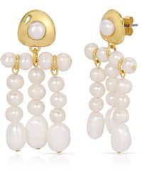 Leeada Jewelry - Cannes Pearl Earrings - Lyst