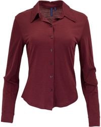 lords of harlech - Scarlet Port Merino Jersey Long-Sleeve Shirt - Lyst