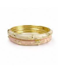 Nuvv Collection - Pearl Enamel Hinged Bangle Set – Ivory & Blush - Lyst