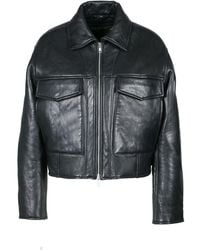 Freaky Nation - Cropped Leather Jacket Fleece Bonding - Lyst