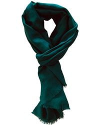 Heritagemoda - Luxe Emerald Handwoven Wool Silk Scarf - Lyst