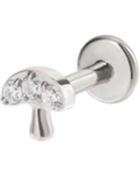 Vanhi - Crystal Mushroom Threadless Flat Back Titanium Cartilage Stud - Lyst