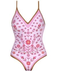 Jessie Zhao New York - Garden Reversible V-Neck One-Piece Swimsuit - Lyst