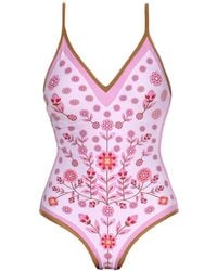 Jessie Zhao New York - Garden Reversible V-Neck One-Piece Swimsuit - Lyst
