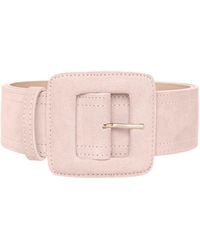 BeltBe - Suede Square Buckle Belt - Lyst