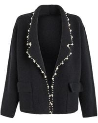 Saachi - Pearl Trim Short Blazer - Lyst