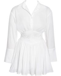 Miss Circle New York - Jamila Shirt Mini Dress With Embroidered Waist Detail - Lyst