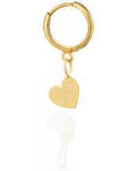 C.J.M - Solid Heart Huggie Single - Lyst