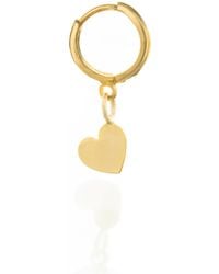 C.J.M - Solid Heart Huggie Single - Lyst