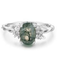 Azura Jewelry New York - Enchanted Garden Moss Agate Ring Vermeil - Lyst