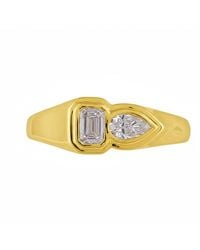 Artisan - 14K Emerald Cut & Pear Shape Diamond Ring - Lyst
