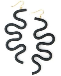 By Chavelli - Small Tube Squiggles Dangly Earrings - Lyst
