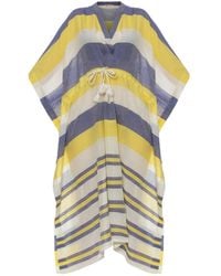 Heritagemoda - Capri Handwoven Sheer Cotton Kaftan – & Stripes With Adjustable Drawstring - Lyst