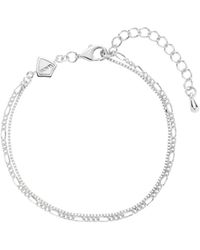 Vanhi - Figaro And Box Chain Layered Bracelet - Lyst