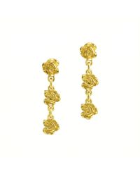 Unaloe - Records Plated Rose Drop Earrings – Earrings For - Lyst