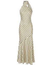 Amy Lynn - Baia Polka Dot Satin Halter Dress - Lyst