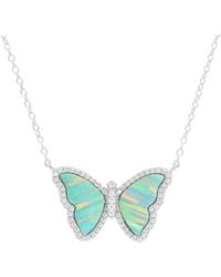 KAMARIA - Opal Butterfly Necklace With Stripes - Lyst