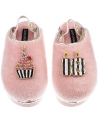 Laines London - Flatform Cloud Closed Toe Slippers With Stripe18Th Birthday & Cake Brooches - Lyst