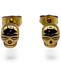 Jagged Halo Jewelry - Skull Micro Stud Earrings - Lyst