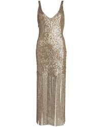 Roses Are Red Poppy Sequin Dress In Gold - Metallic