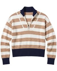 Brodie Cashmere - Mesh Stripe Half Zip - Lyst