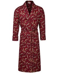 Bown of London - Lightweight Men's Dressing Gown Red Gekko Claret - Lyst