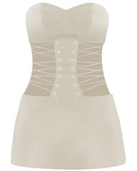 Vestiaire d'un Oiseau Libre - Lace-Up Mini Dress - Lyst