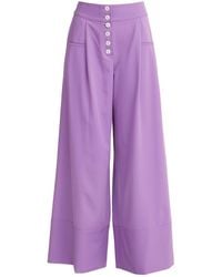 Julia Allert - Button Front Palazzo Trousers – Lilac - Lyst