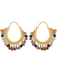 Opium Jewels - Cascading Tourmaline Droplet Hoops - Lyst