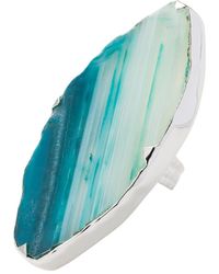 YAA YAA LONDON - Sterling Grande Aqua Gemstone Adjustable Ring - Lyst