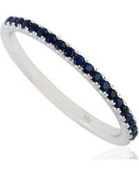 Artisan - Natural Blue Sapphire 18k White Gold Band Ring Gemstone Jewelry - Lyst