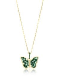 SHYMI - Pave Butterfly Necklace - Lyst
