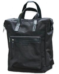 VIDA VIDA - Leather Trim Top Zip Backpack - Lyst