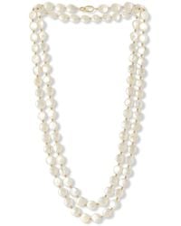 Pearls of the Orient Online - Decus Champagne Cultured Freshwater Pearl Loop Necklace With Plate Beads - Lyst