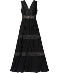Yumi' - Lace Trim Cotton Midi Sun Dress - Lyst