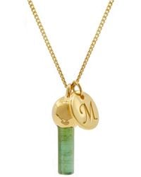 Lee Renee - Tourmaline Pendant & Initial Necklace - Lyst