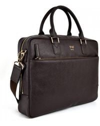 DAVID WEJ - Saffiano Leather Briefcase – - Lyst