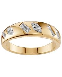 Aya Fine Jewelry - Baguette Lab Diamond Flush Set Statement Band Ring - Lyst